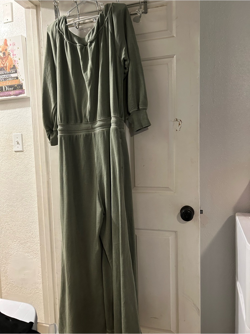 Free People Olive Green Wide-Leg Jumpsuit - Picture 3 of 3